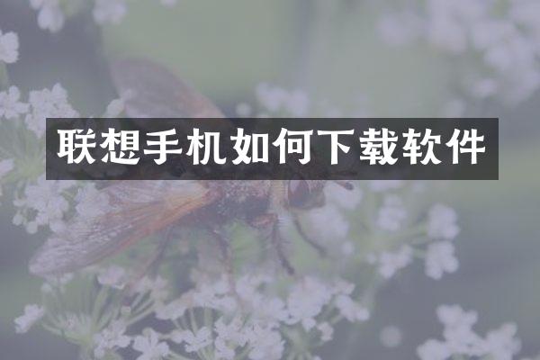 联想手机如何下载软件