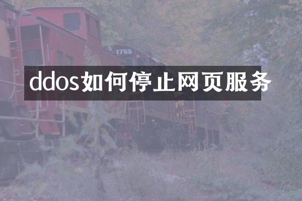 ddos如何停止网页服务