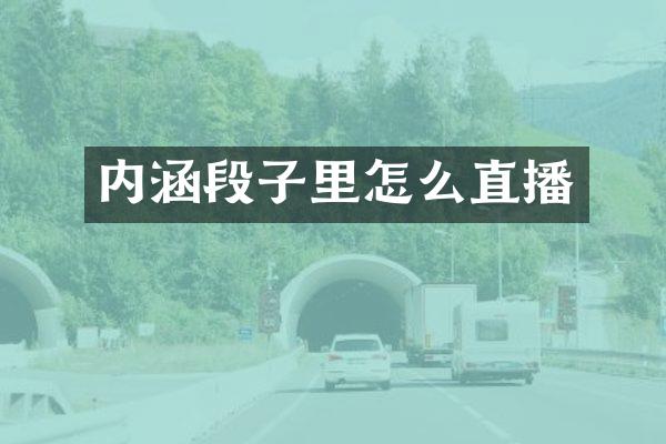 内涵段子里怎么直播
