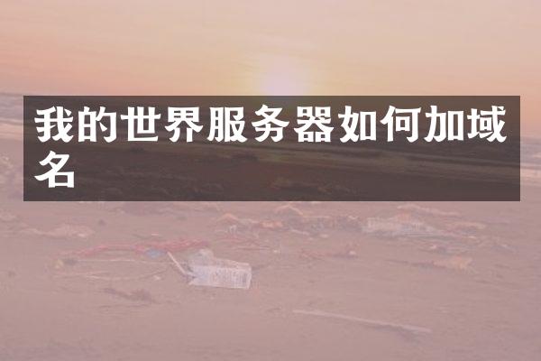 我的世界服务器如何加域名
