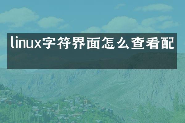 linux字符界面怎么查看配置