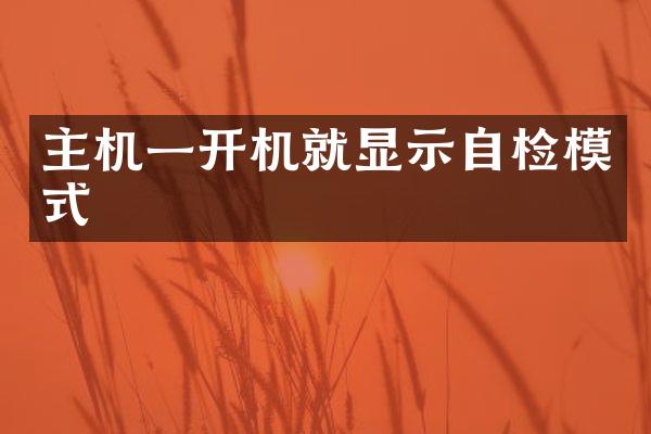 主机一开机就显示自检模式