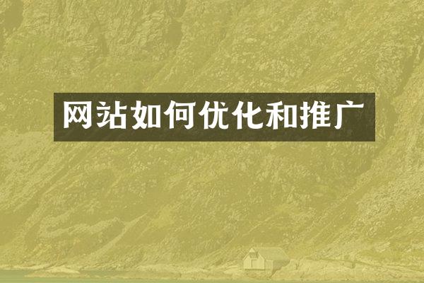 网站如何优化和推广
