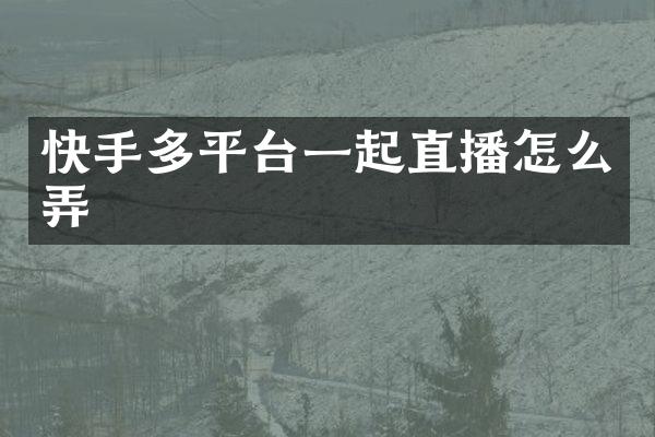 快手多平台一起直播怎么弄