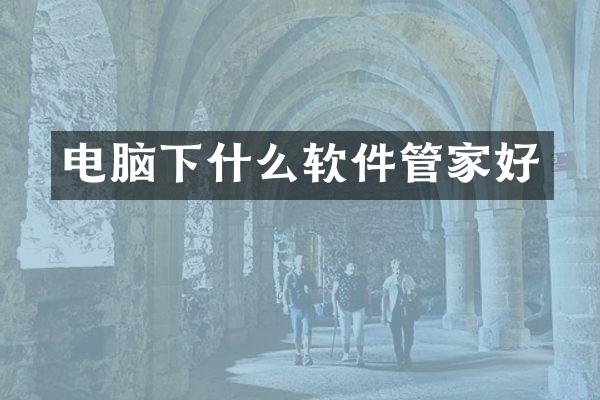 电脑下什么软件管家好