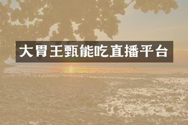 大胃王甄能吃直播平台