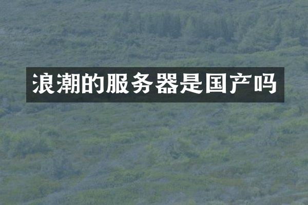 浪潮的服务器是国产吗