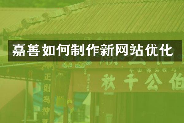 嘉善如何制作新网站优化