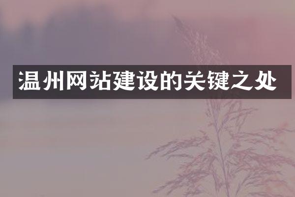 温州网站建设的关键之处