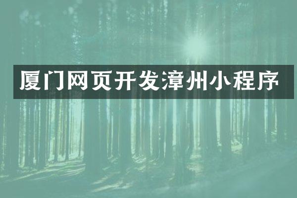 厦门网页开发漳州小程序