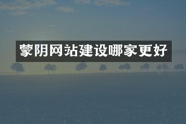 蒙阴网站建设哪家更好