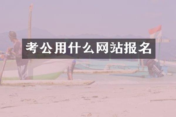 考公用什么网站报名