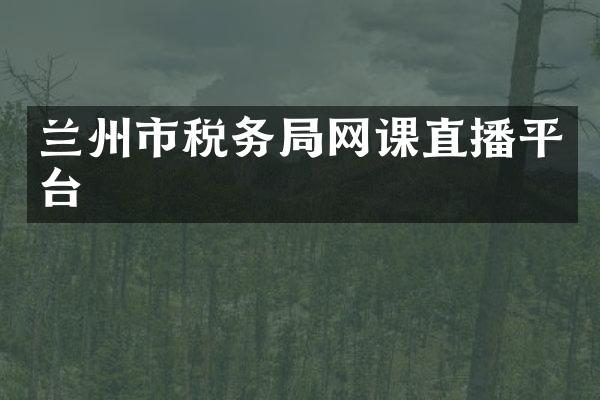 兰州市税务局网课直播平台