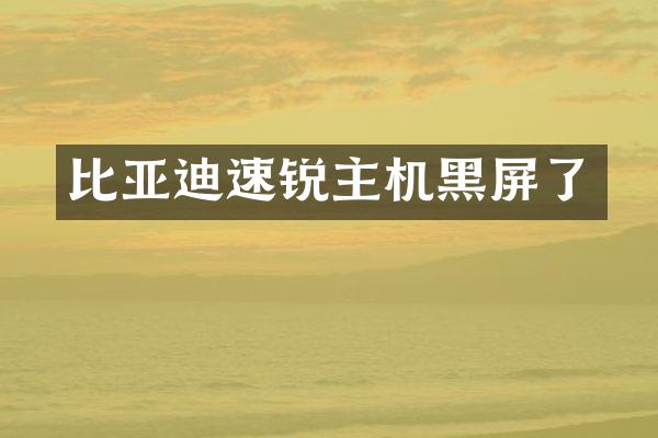 比亚迪速锐主机黑屏了