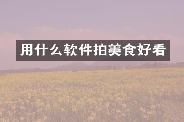 用什么软件拍美食好看