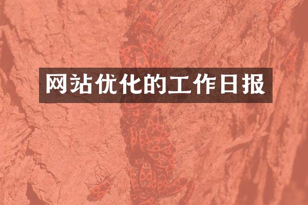 网站优化的工作日报