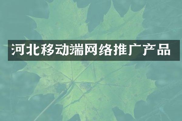 河北移动端网络推广产品