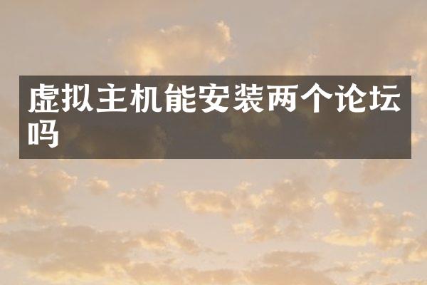 虚拟主机能安装两个论坛吗