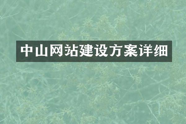 中山网站建设方案详细