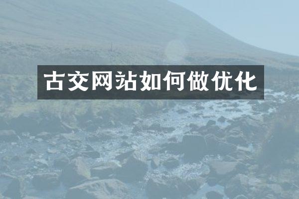 古交网站如何做优化