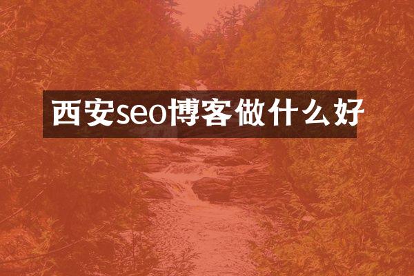 西安seo博客做什么好