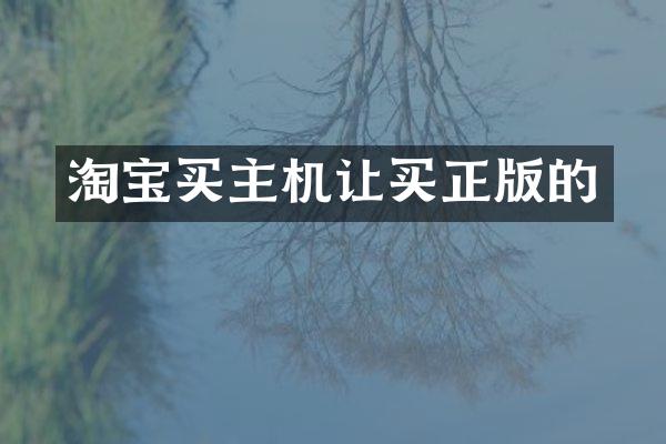 淘宝买主机让买正版的