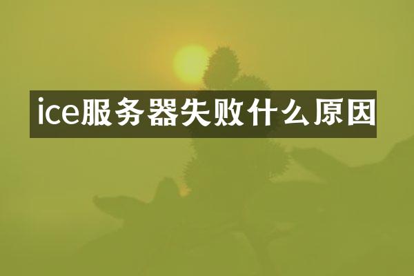 ice服务器失败什么原因