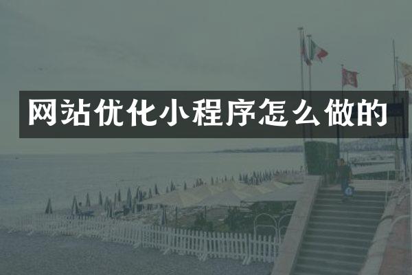 网站优化小程序怎么做的