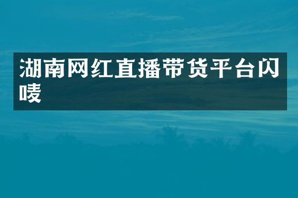 湖南网红直播带货平台闪唛