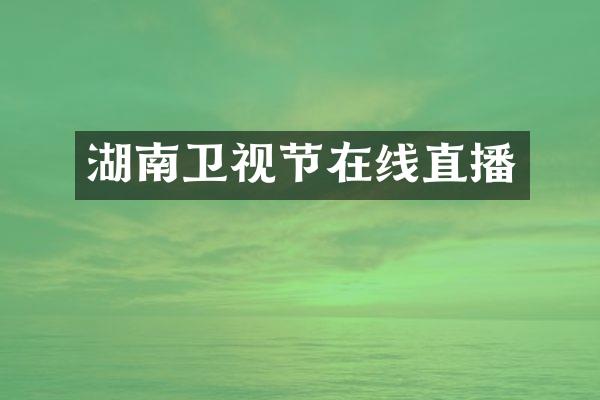 湖南卫视节在线直播