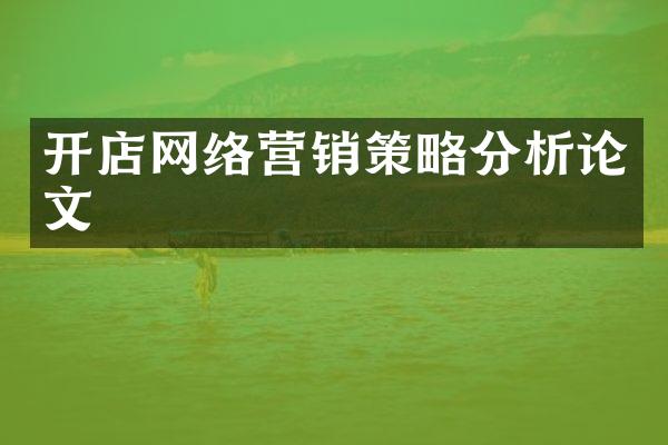 开店网络营销策略分析论文