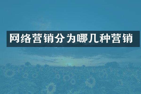 网络营销分为哪几种营销