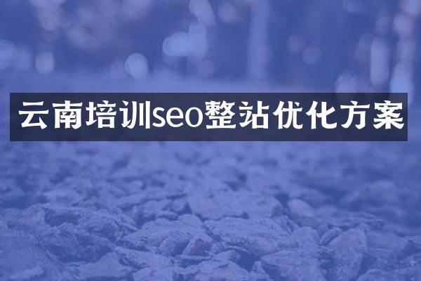 云南培训seo整站优化方案