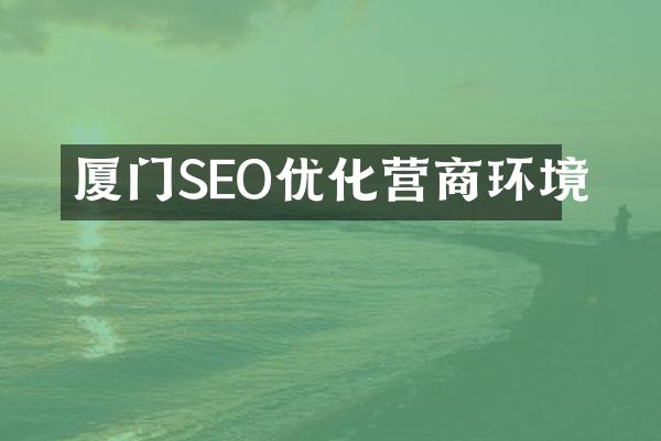 厦门SEO优化营商环境