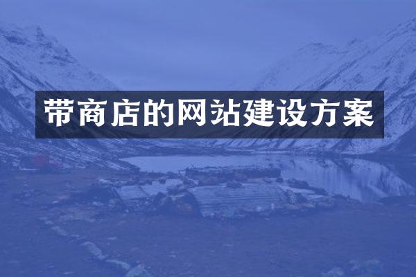 带商店的网站建设方案