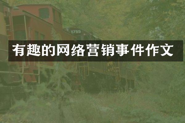 有趣的网络营销事件作文