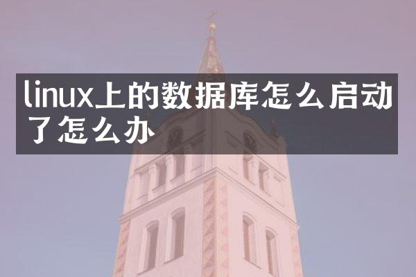 linux上的数据库怎么启动不了怎么办