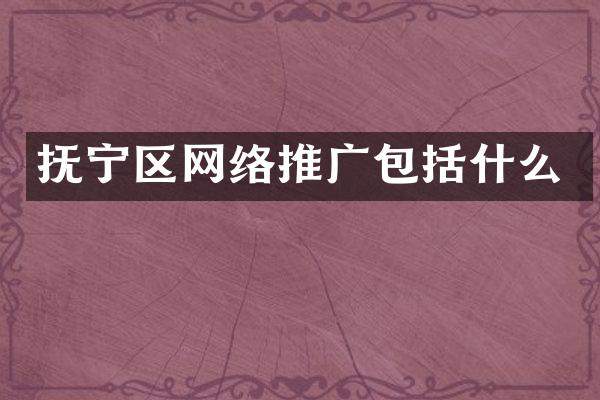 抚宁区网络推广包括什么