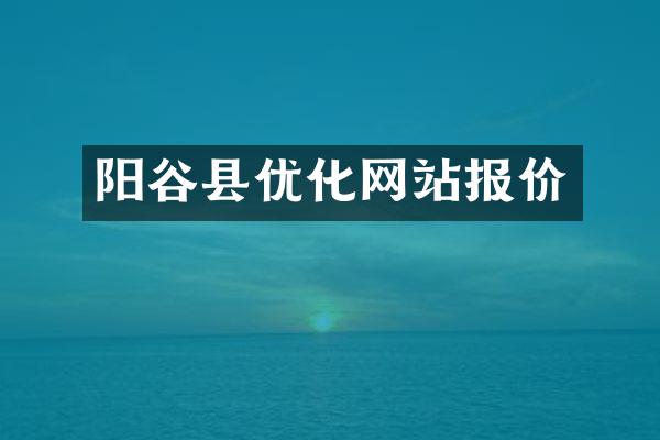 阳谷县优化网站报价