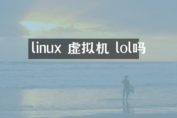 linux 虚拟机 lol吗