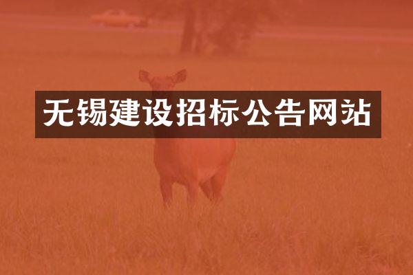 无锡建设招标公告网站