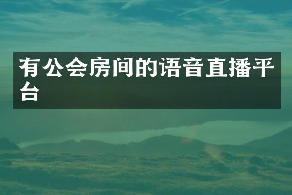 有公会房间的语音直播平台