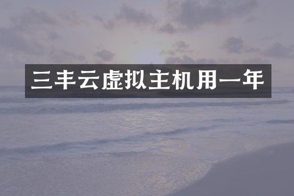 三丰云虚拟主机用一年