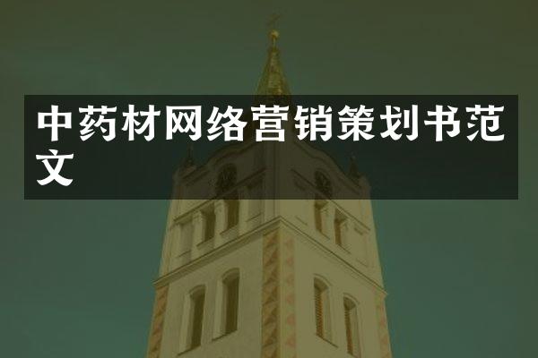 中药材网络营销策划书范文