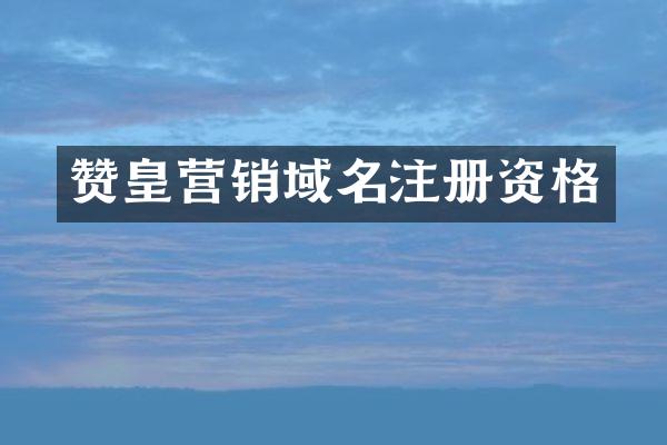 赞皇营销域名注册资格