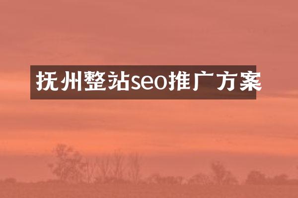 抚州整站seo推广方案