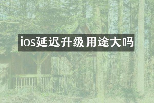ios延迟升级用途大吗