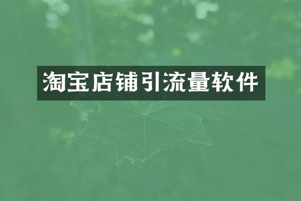 淘宝店铺引流量软件