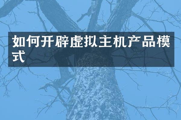 如何开辟虚拟主机产品模式