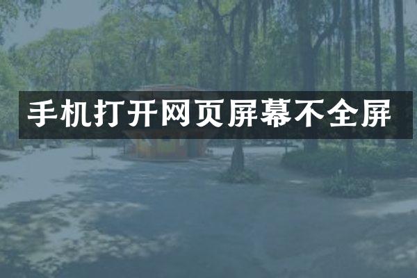 手机打开网页屏幕不全屏